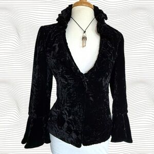 LAFAYETTE 148  Black Crushed Velvet Blazer